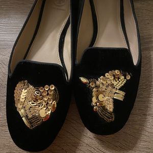 Tory Burch velvet loafers